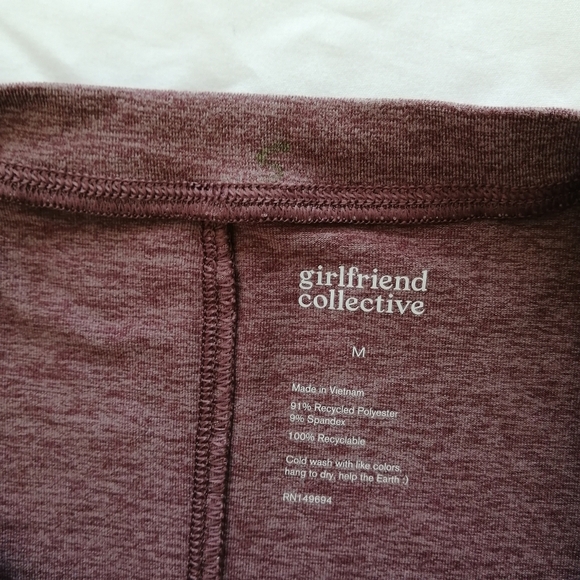 Girlfriend Collective ReSet Long Sleeve Tee Heathered Burgundy Medium - Picture 13 of 13